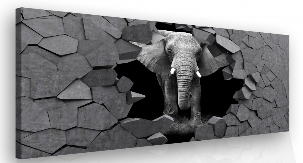 3D obraz Slon v kameni 150x100  cm