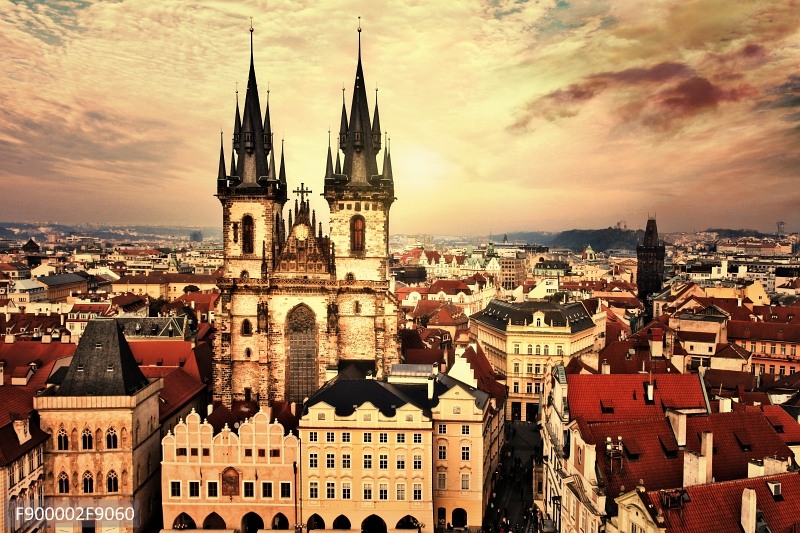 Modern obraz na ze Praha Staromstsk nmst - 1dln - 90x60 cm