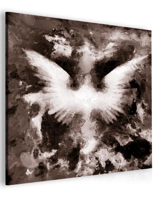 Abstraktní obraz andělská křídla - hnědý 40x40  cm