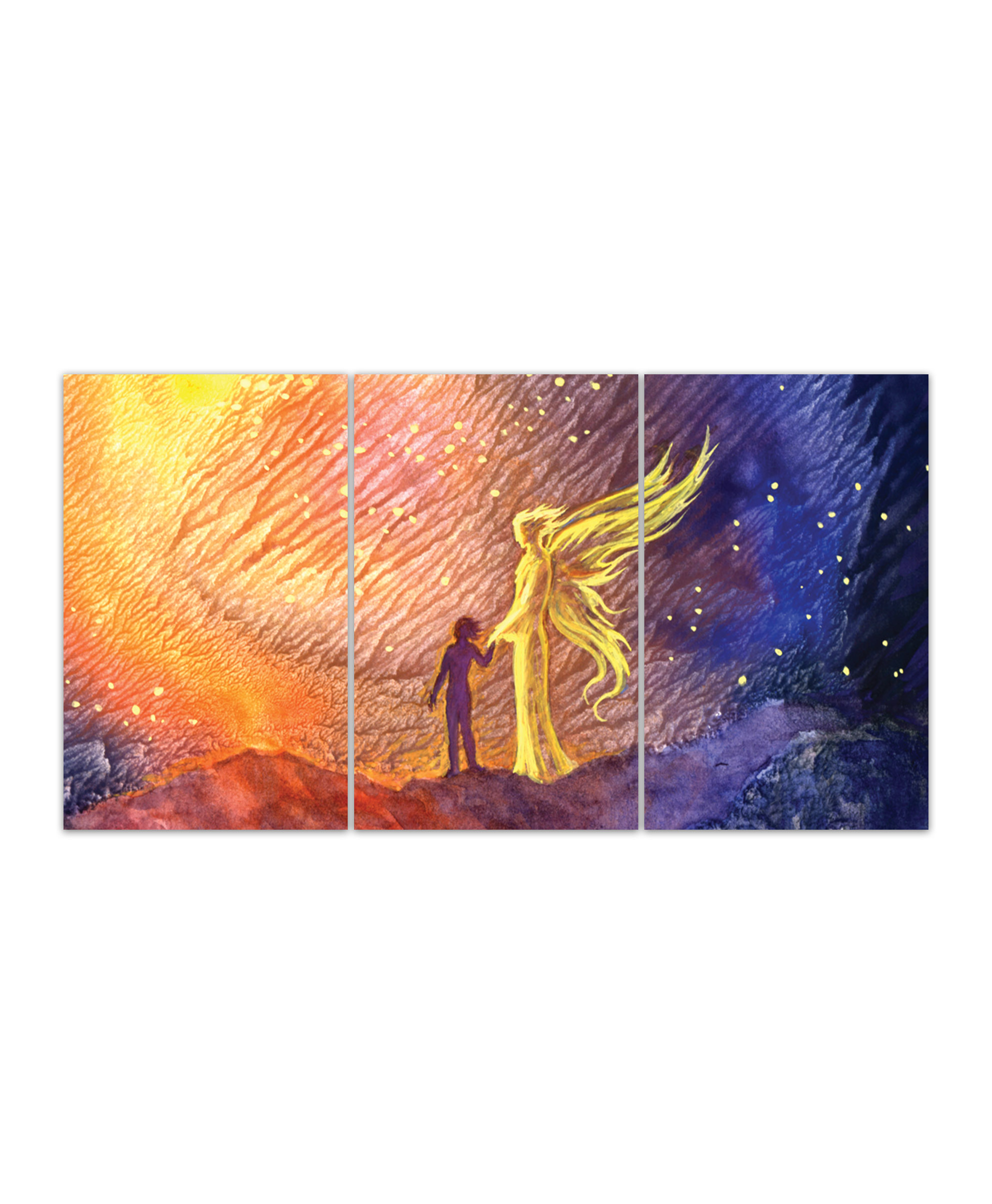 Abstraktní obraz andělská pomoc 90x60  cm, 3 díly