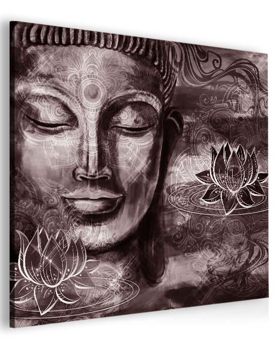 Abstraktní obraz Červenohnědý Buddha 40x40  cm