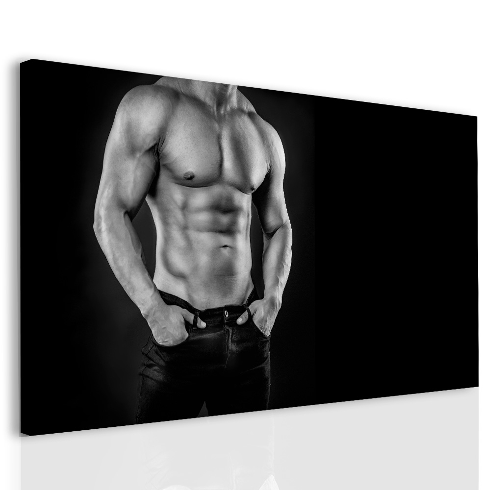 Černobílý obraz Akt muž 110x60  cm
