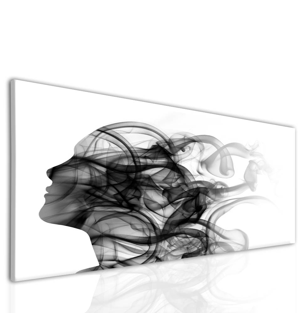 Obraz abstraktní Kouřová dáma 60x30  cm