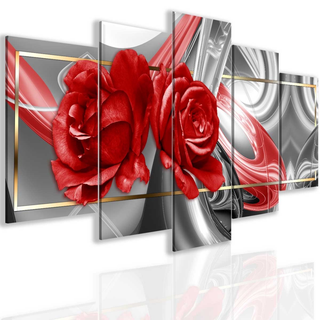 Obraz Abstraktn re erven-ed 200x100  cm, 5 dl