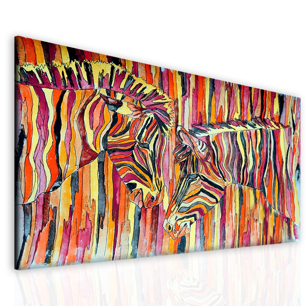 Obraz Barevn zebry 120x80  cm
