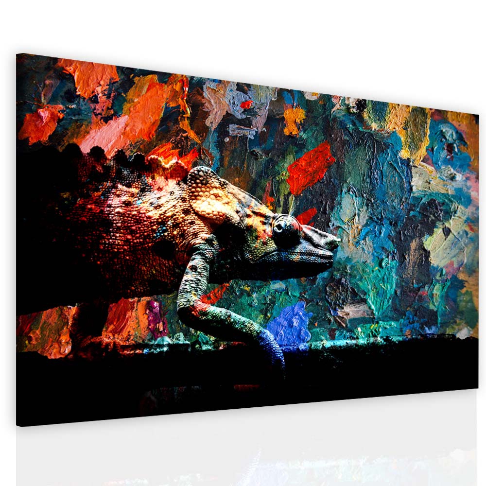 Obraz Chameleon v barvch 120x80  cm