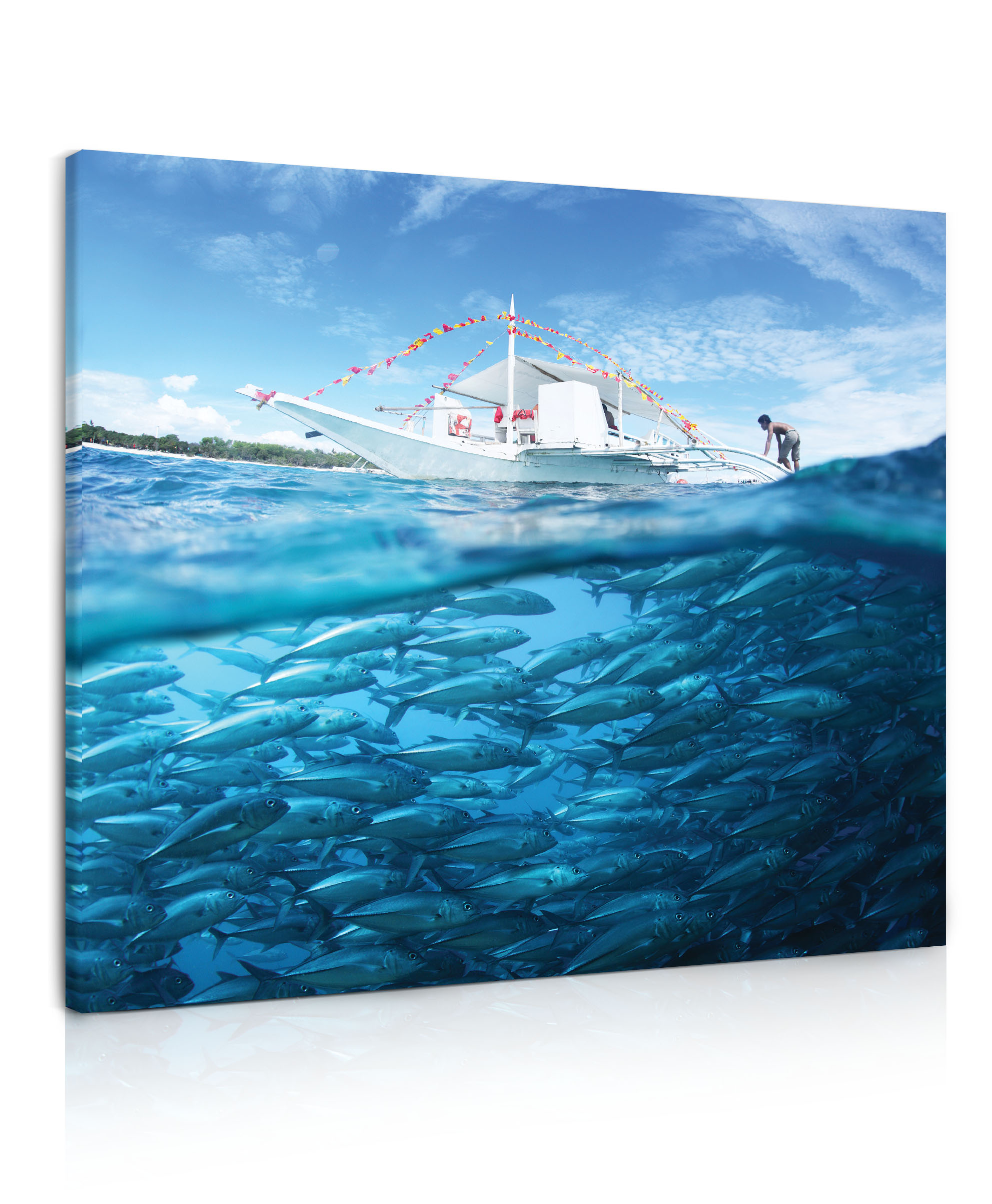 Obraz Hejno ryb 120x120  cm