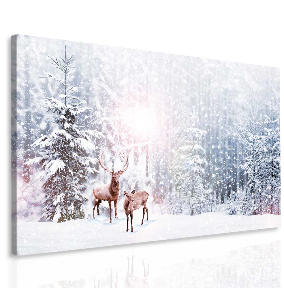 Obraz Jelen v zim 80x45  cm