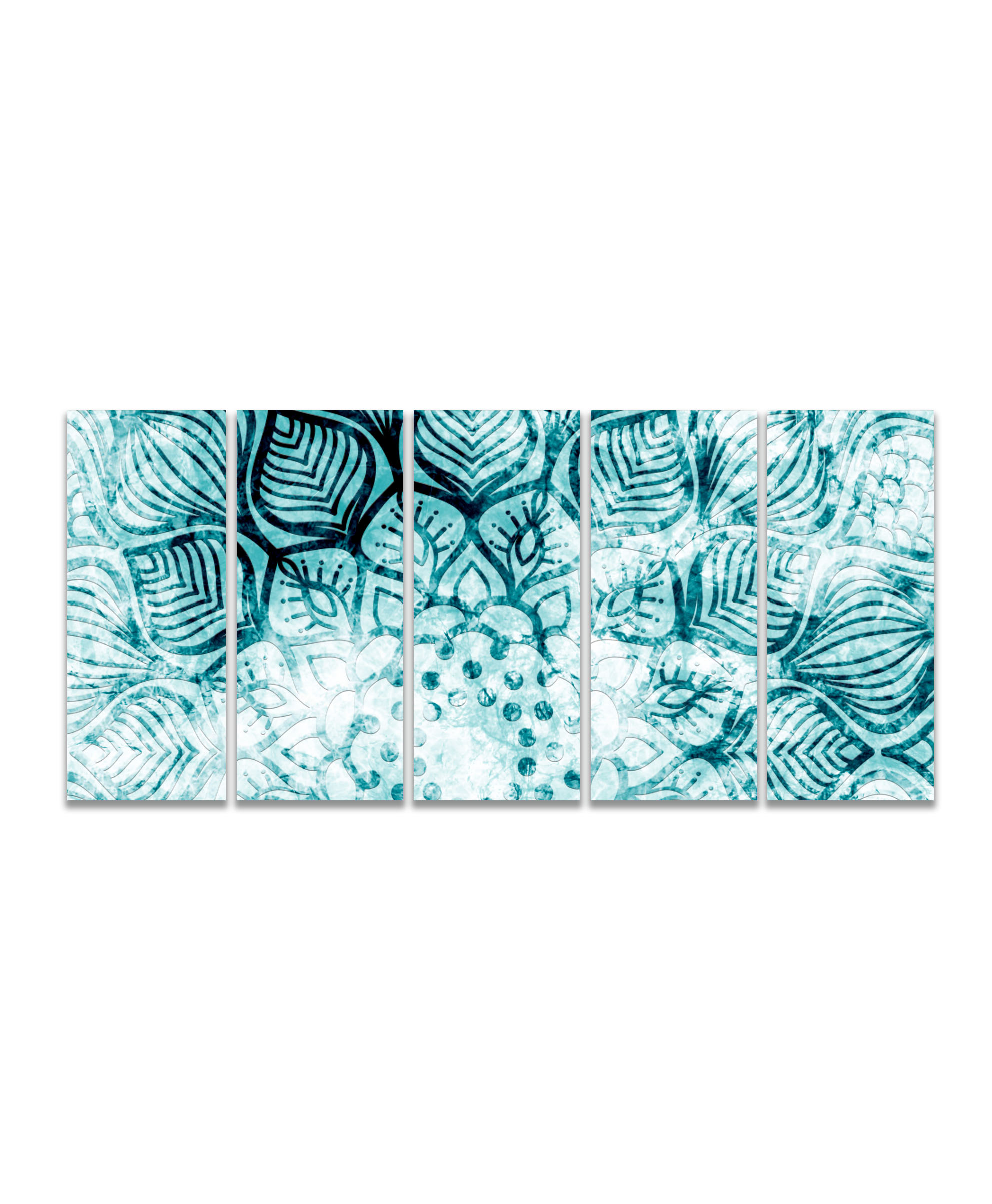 Obraz Ledové modrá mandala 100x45  cm, 5 dílů