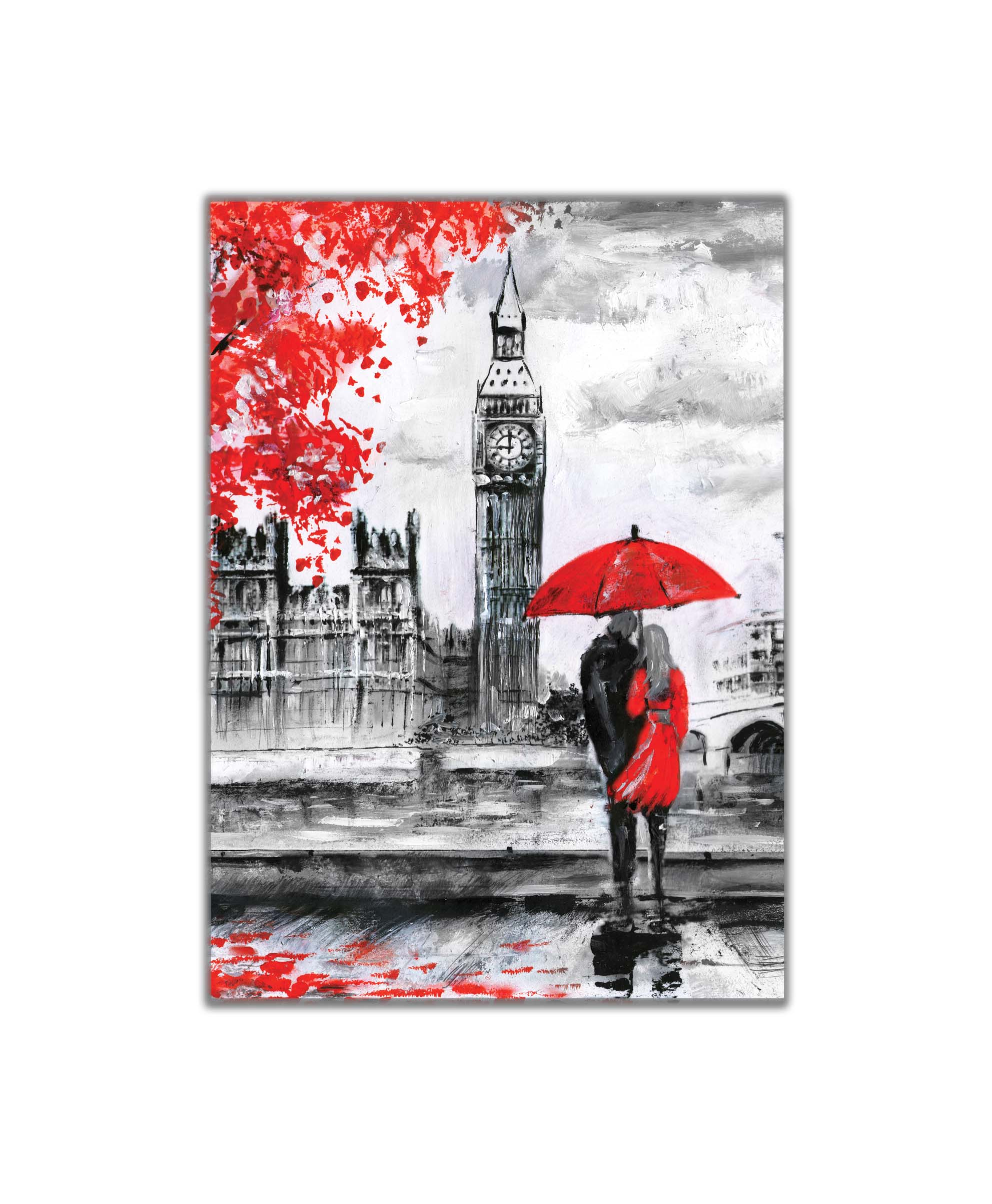 Obraz londýnská procházka červená 100x150  cm