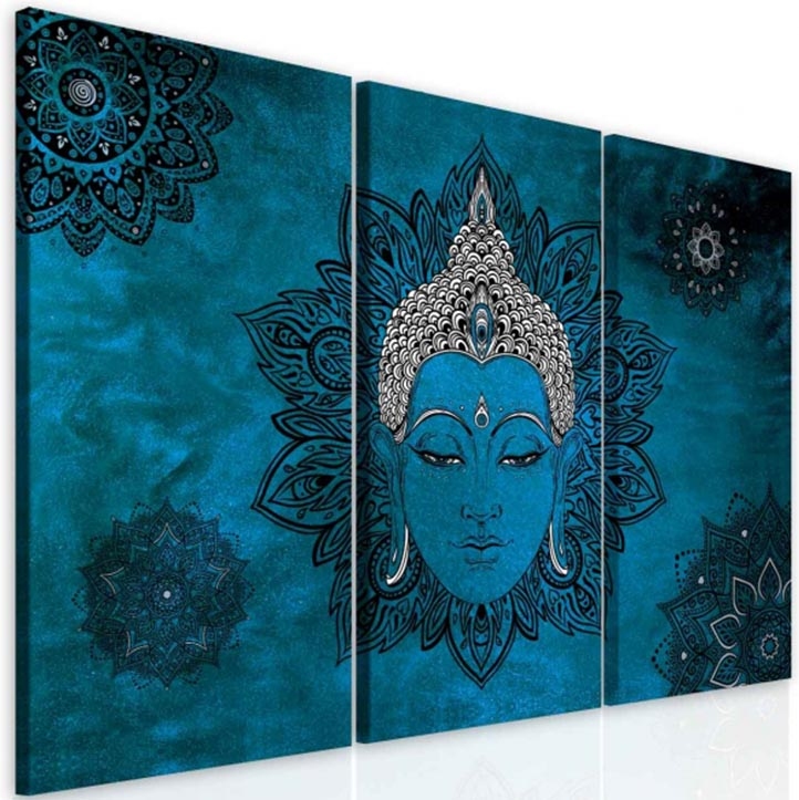 Obraz mandala modrý Buddha 90x60  cm