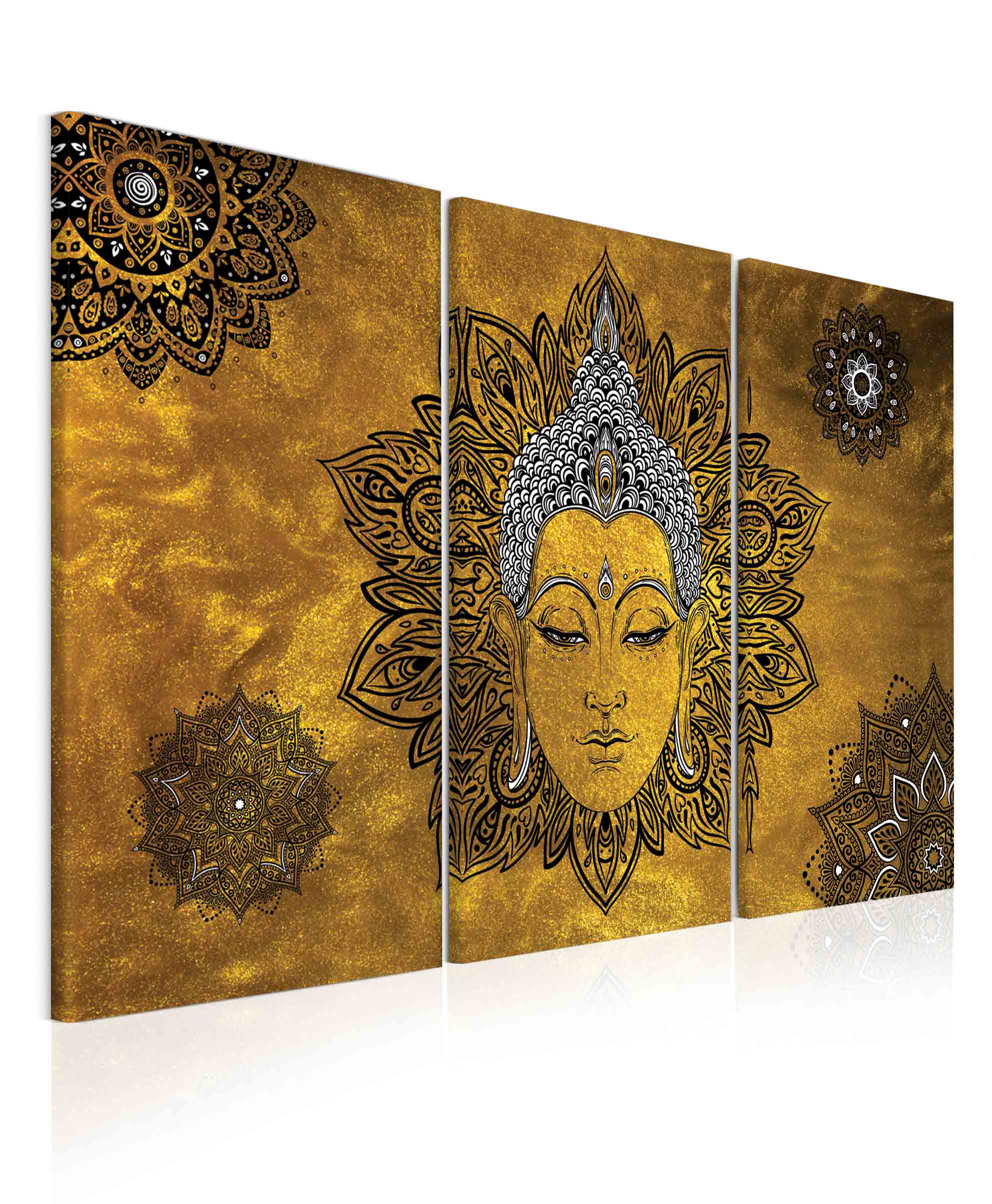 Obraz mandala žlutý Buddha 60x40  cm