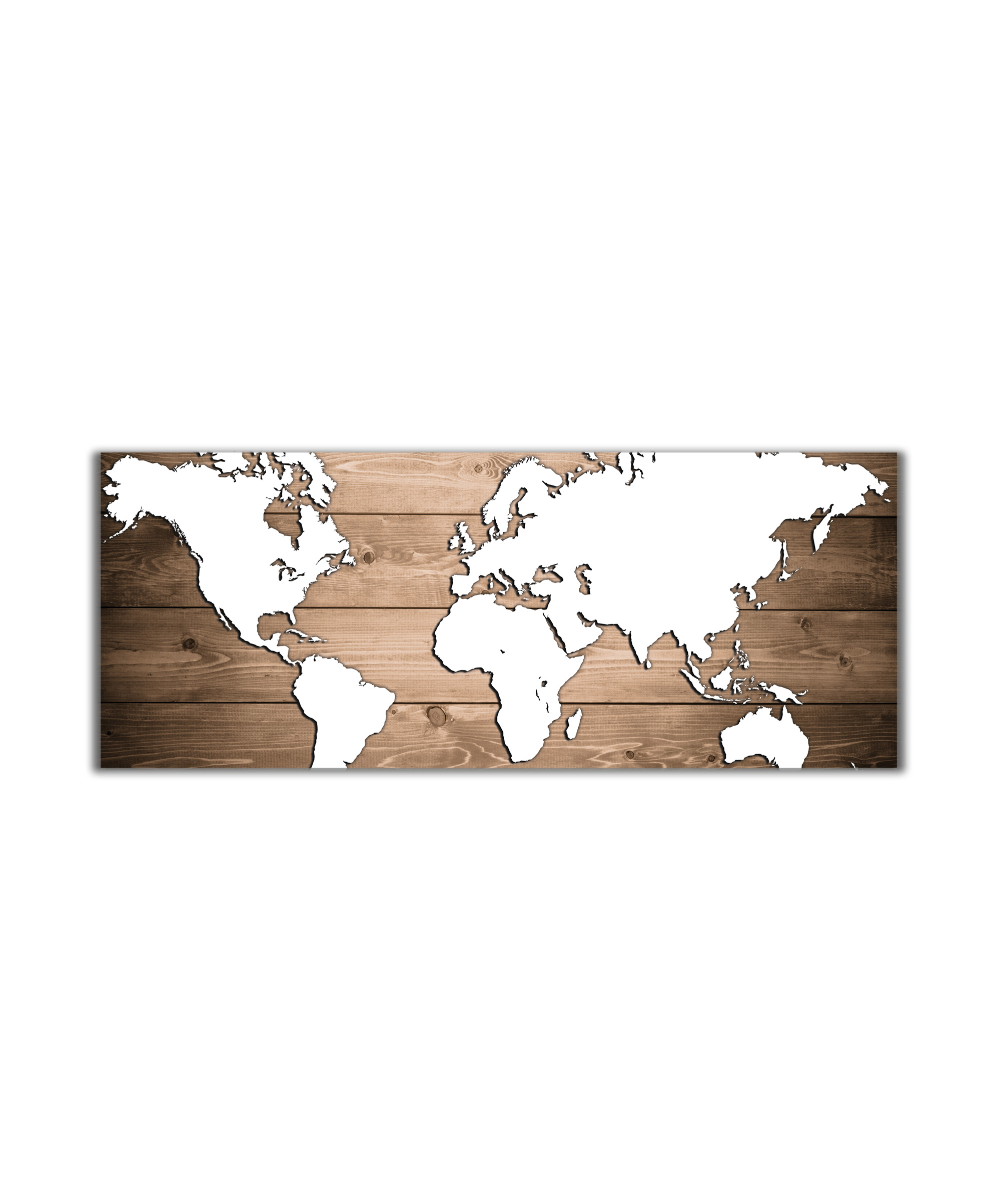 Obraz Mapa světa na dřevu 100x45  cm
