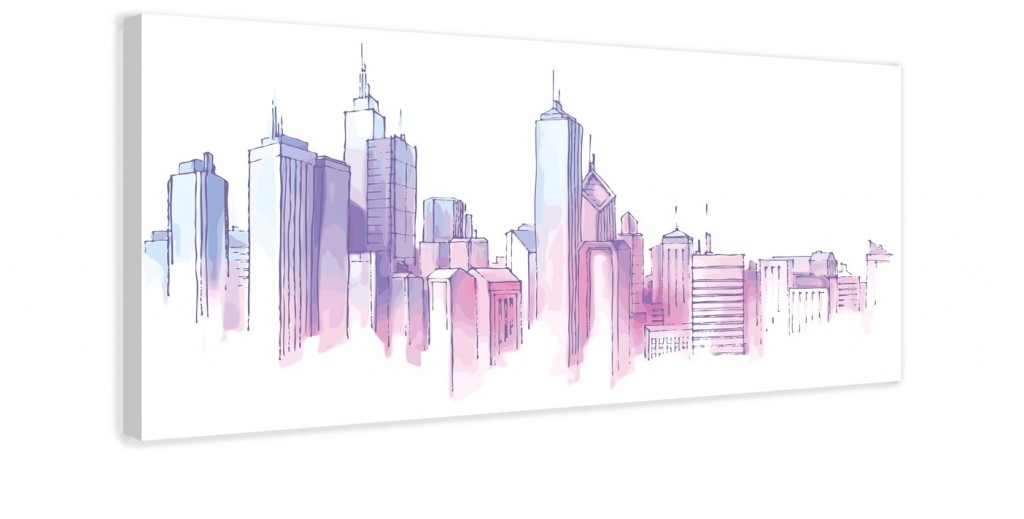Obraz New York skica mrakodrapů 100x50  cm