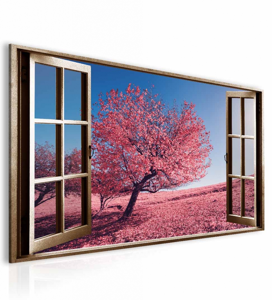 Obraz okno rov strom 120x80  cm