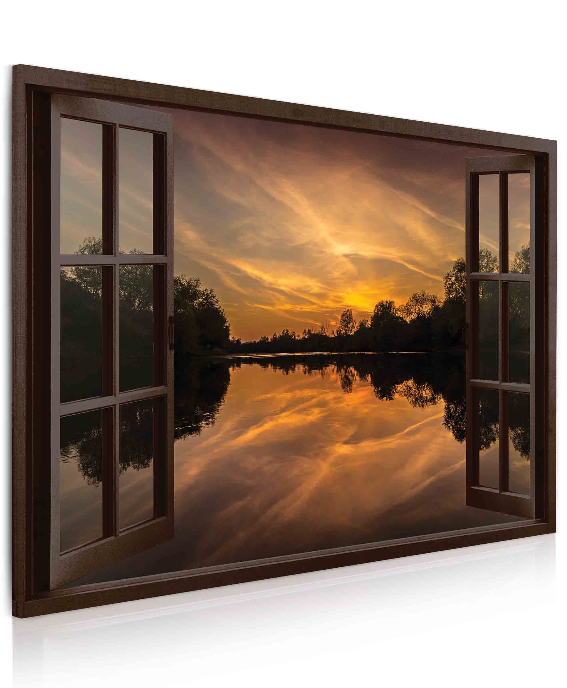 Obraz okno večerní panoráma 60x40  cm