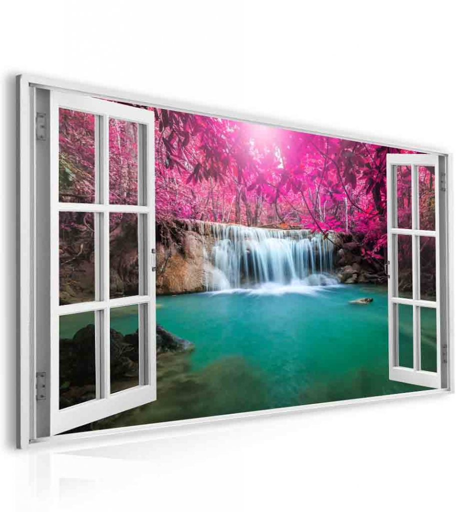 Obraz okno vodopád v Thajsku 60x40  cm
