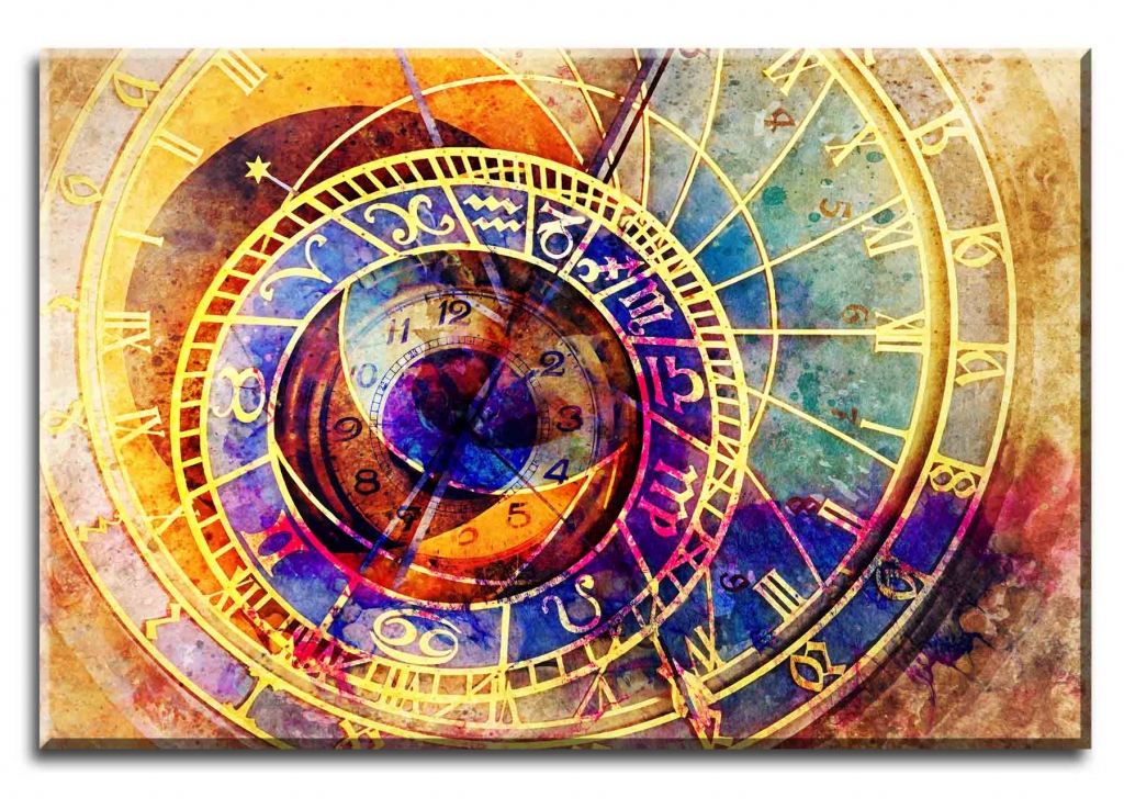 Obraz orloj abstrakce 90x60  cm