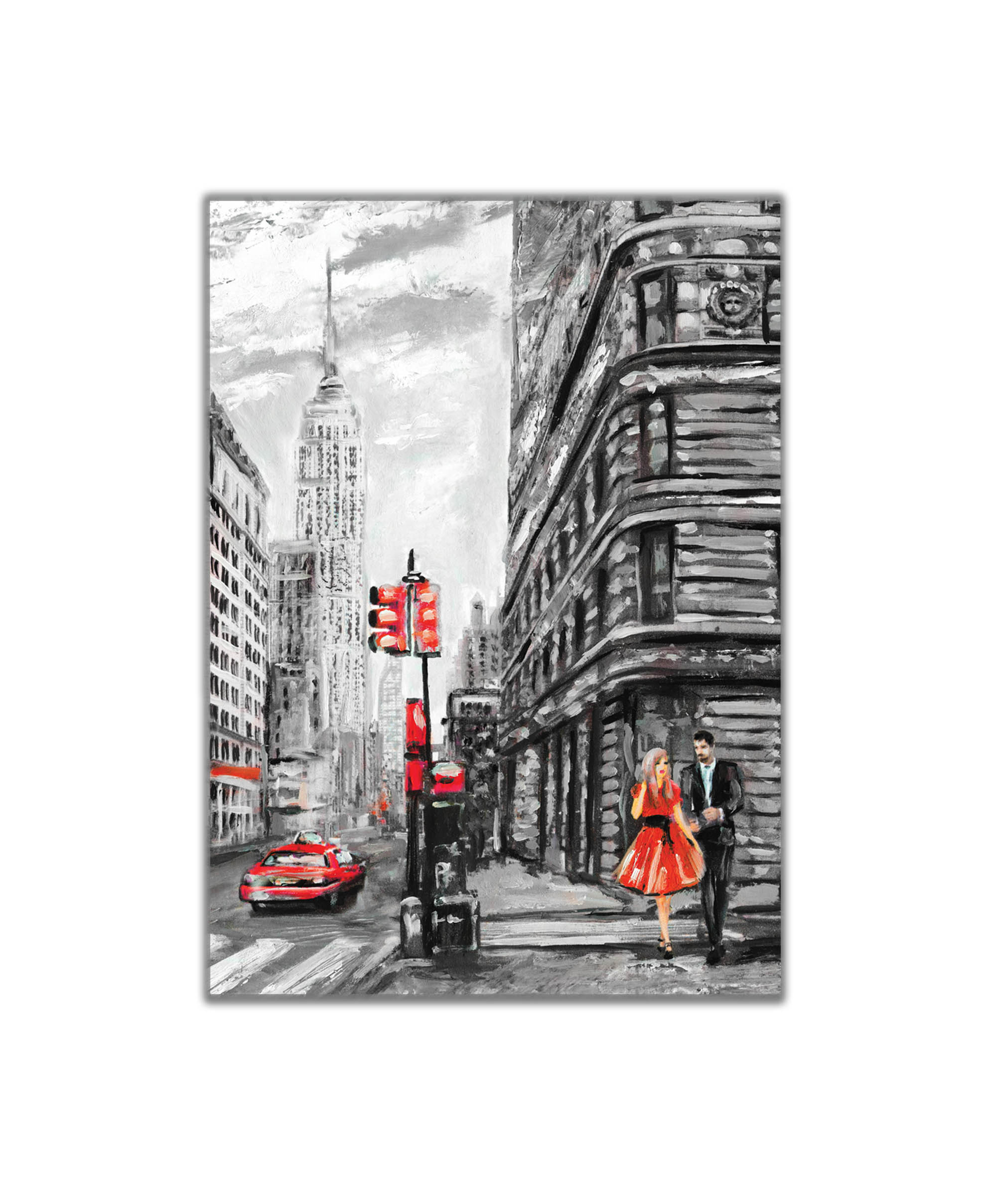 Obraz reprodukce New York červený 100x150  cm