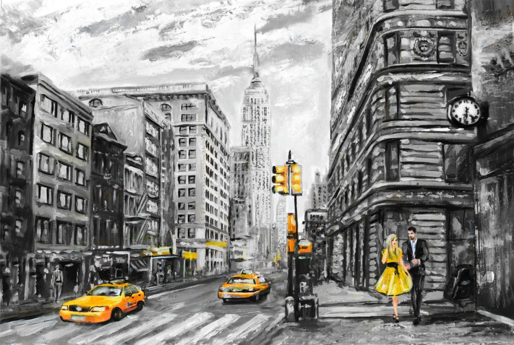 Obraz reprodukce New York lut 120x80  cm