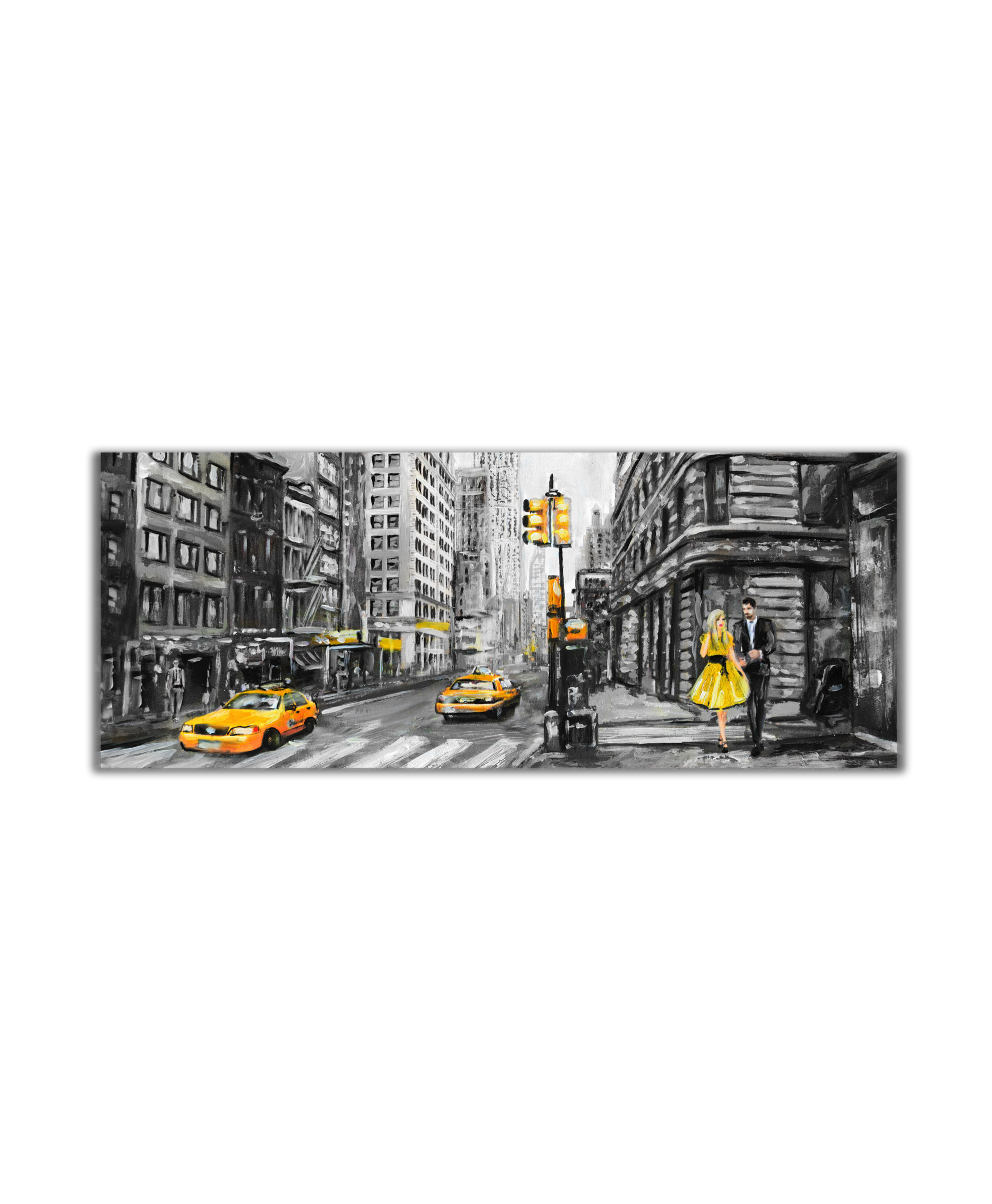 Obraz reprodukce New York žlutý 130x60  cm