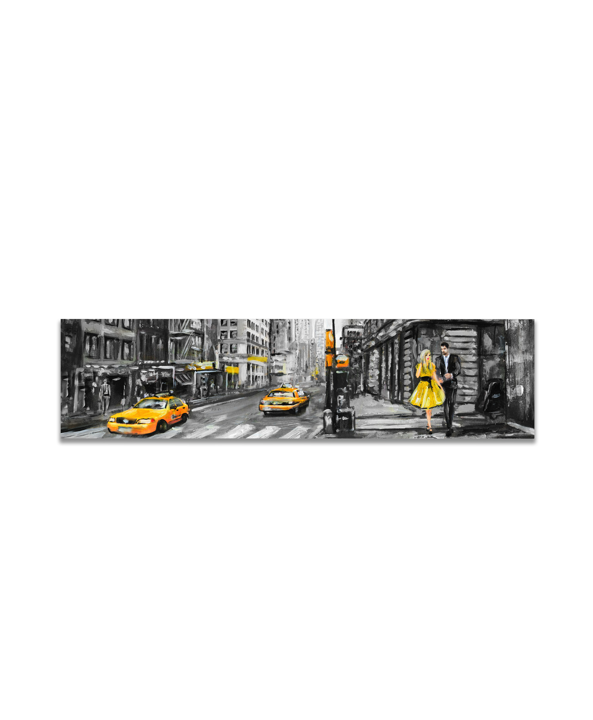 Obraz reprodukce New York žlutý 150x45  cm