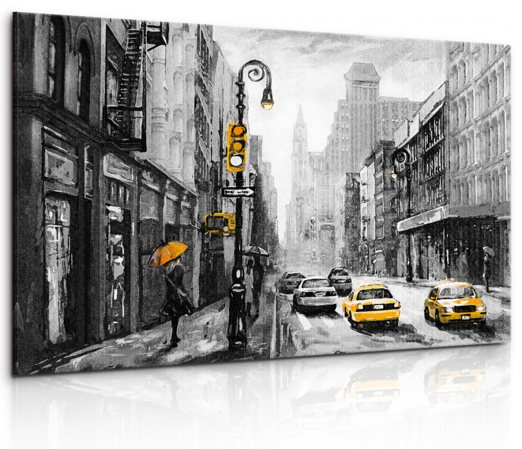 Obraz reprodukce Ulice New Yorku 150x100  cm
