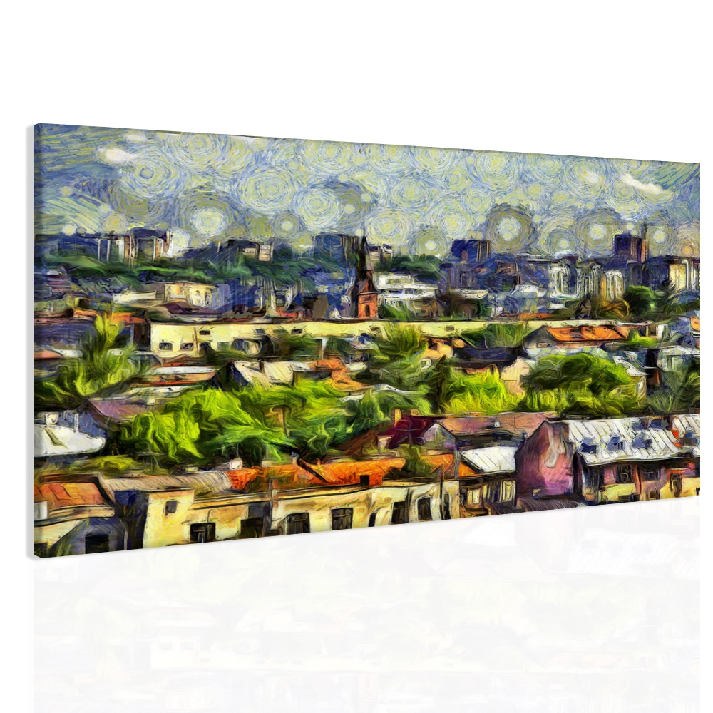 Obraz smutn msto 90x60  cm