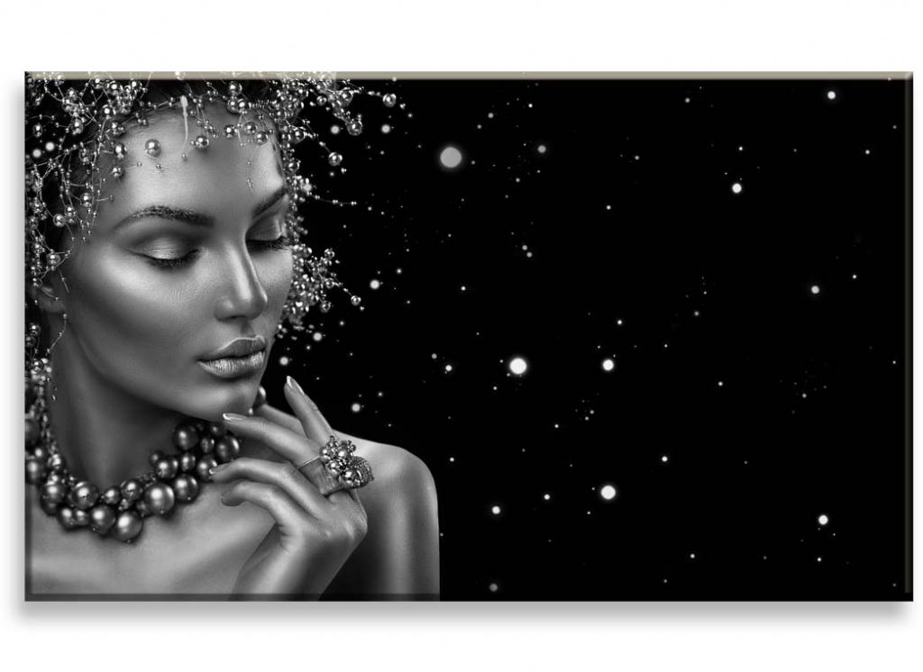 Obraz ena stbrn odstny 130x80  cm