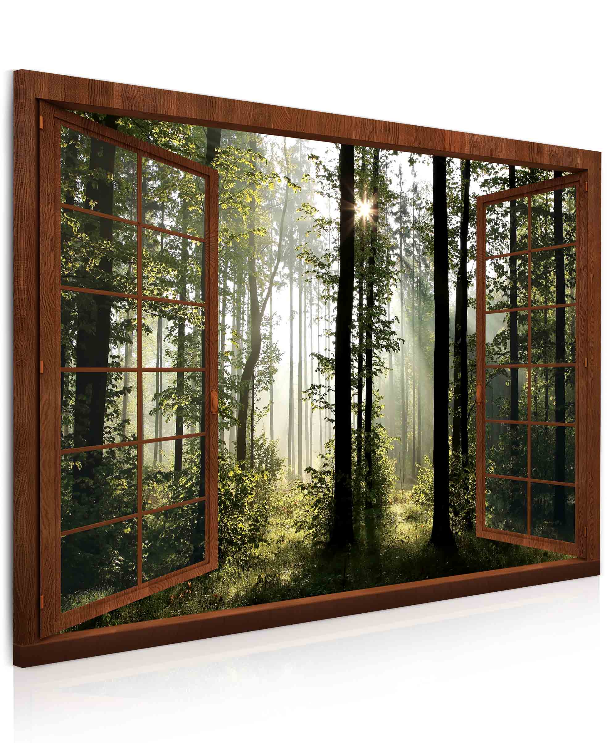 Okno v ranním lese 90x60  cm