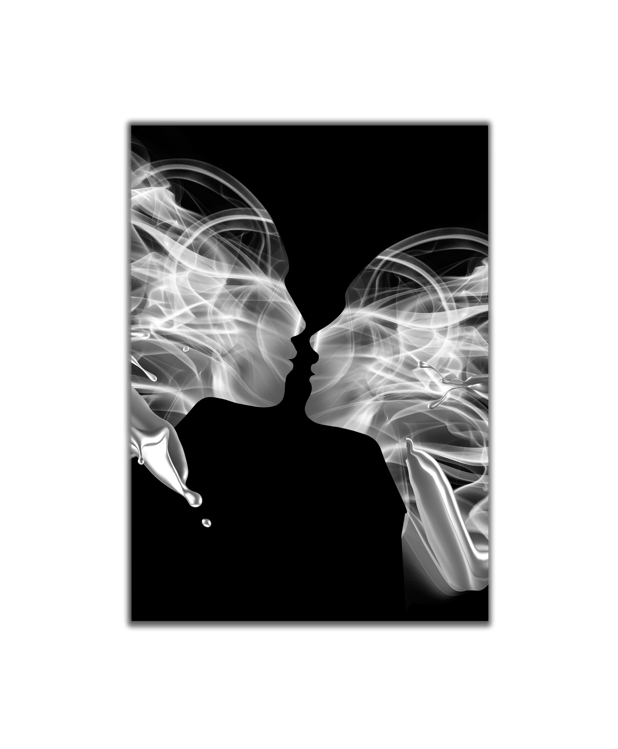 Pětidílný obraz Kouřový polibek 30x50  cm, 5 dílů