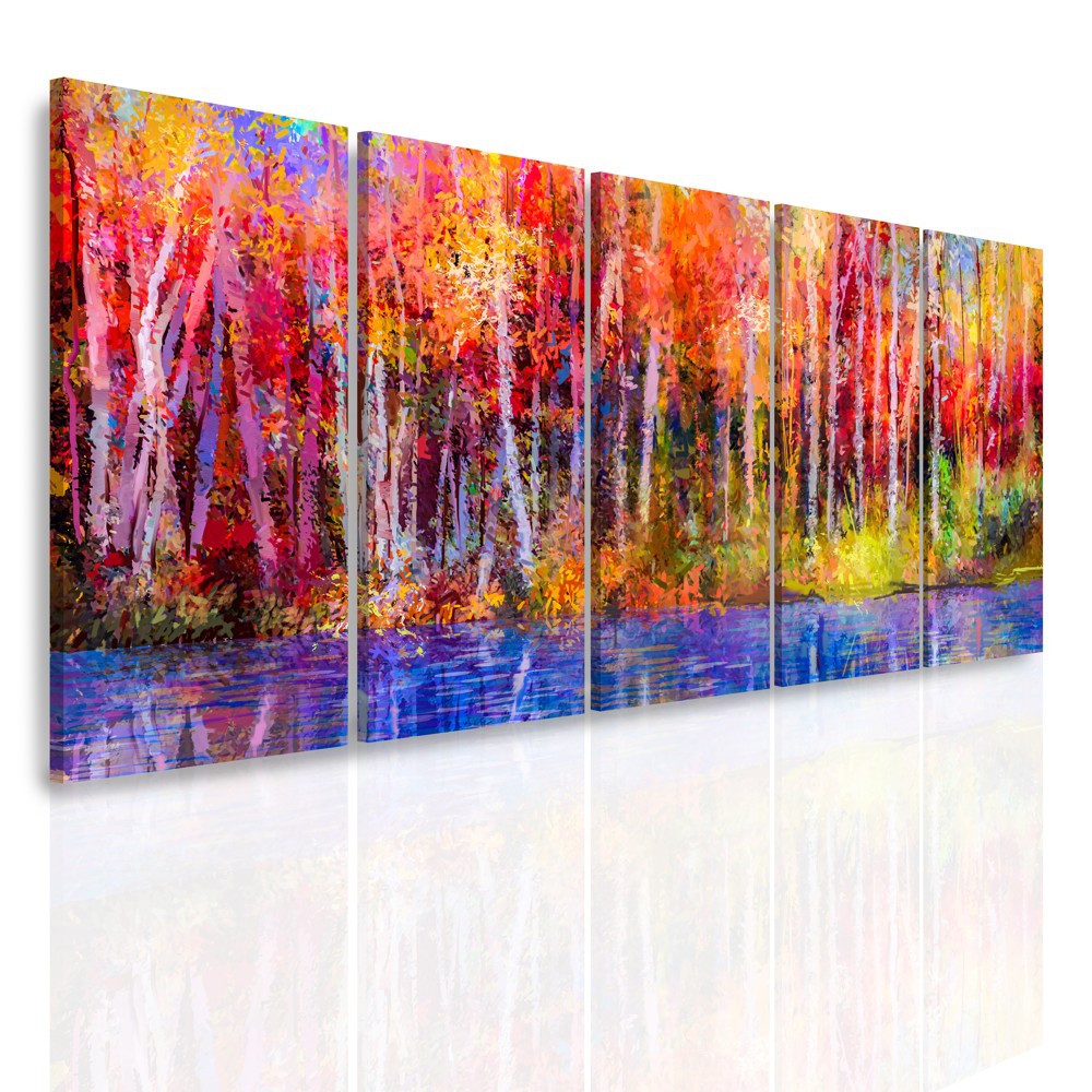 Vcedln obraz - Barevn les 150x60  cm