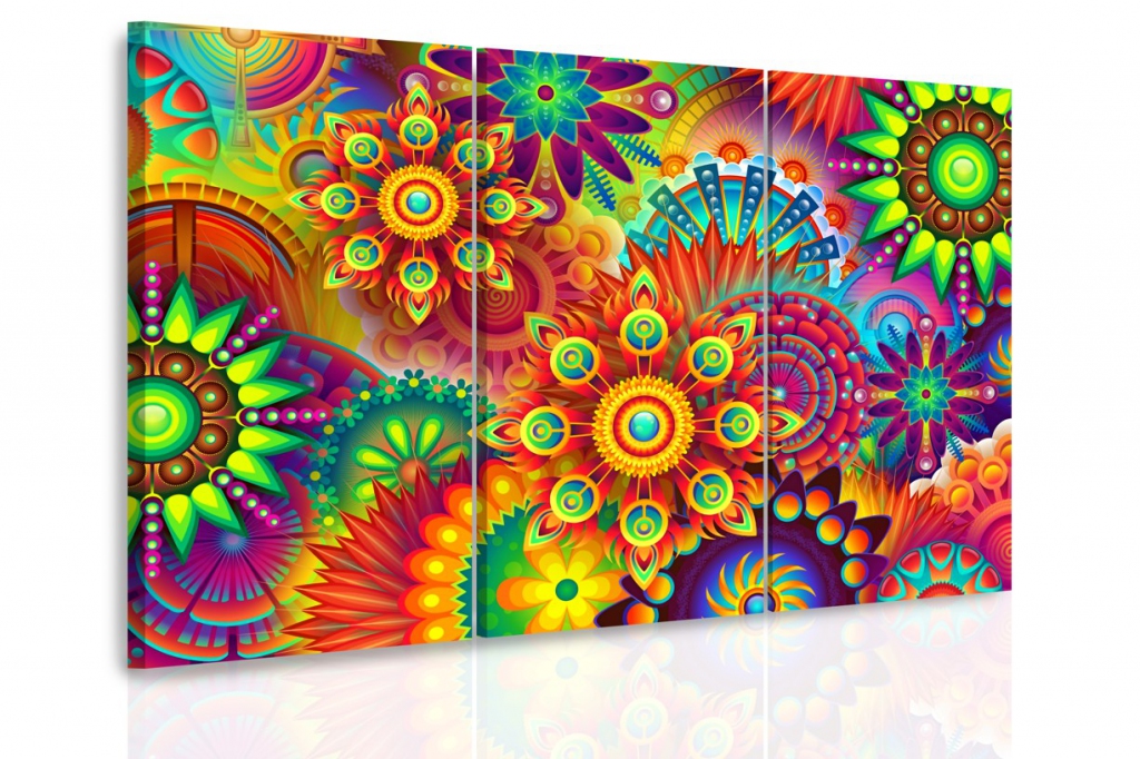 Vcedln obraz - Hippie mandaly 90x60  cm