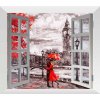 3D obraz Láska v Londýně za oknem 150x130  cm