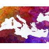Jednodln obraz Mapa na akvarelu 150x100  cm