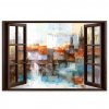 Obraz Karlv most za oknem 120x80  cm