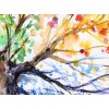 Obraz malovan strom ronch obdob 100x45  cm, 5 dl