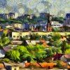 Obraz smutn msto 90x60  cm