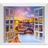 Obraz veern Praha za oknem 120x110  cm