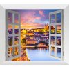 Obraz veern Praha za oknem 150x130  cm