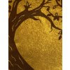 Obraz Zlaté srdcové stromy 120x80  cm, 3 díly